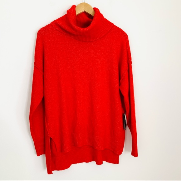 Bar III Stretch Red Sweater Turtleneck - Picture 2 of 5